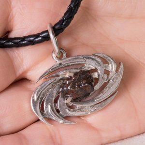 Meteorite Pendant Vintage holiday gift Silver 925